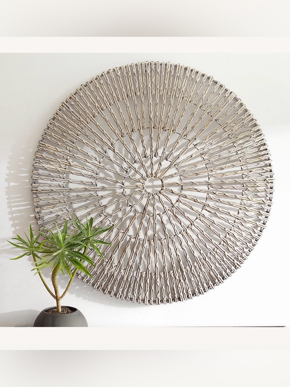 Pottery Barn Handwoven Willow Wheel Wall Art - 48"
